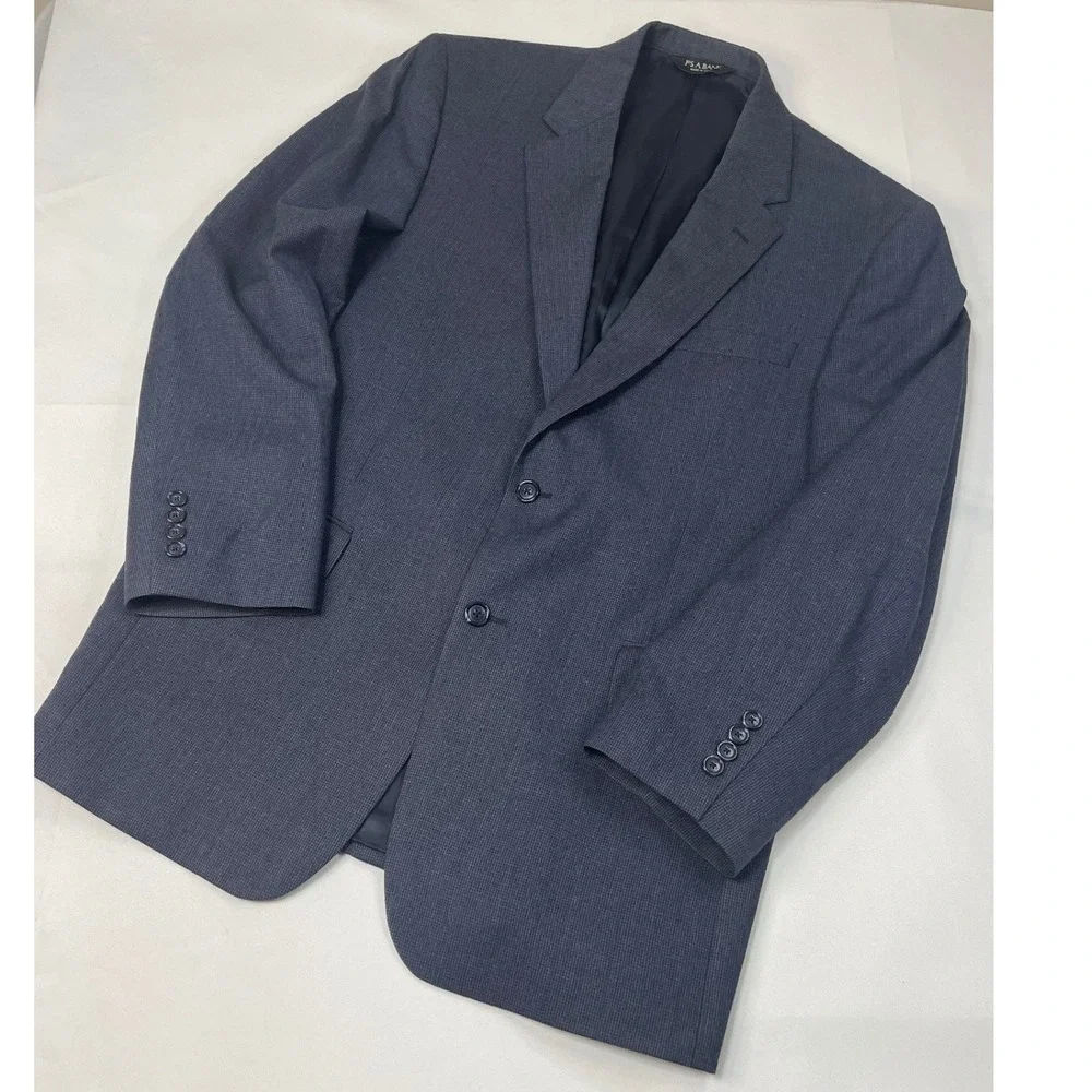 Jos. A‎ Bank Men's Dark Navy Black Wool Blend Sport Coat Blazer Suit Jacket 42R